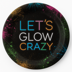 Let's Glow Crazy 9-Inch Iridescent Party Plates