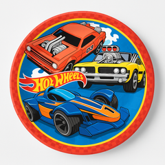 Hot Wheels 9-Inch Round Paper Plates - 8 Pack