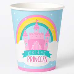 Princess Castle Birthday Paper Cups - 9oz