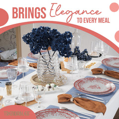 8 In. Toile Design Plastic Plates | 10 Count