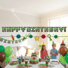 Pixel Party "Happy Birthday" Double Banner Kit