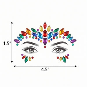 Rainbow Face Jewels - Self-Adhesive Costume Accessories