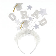 Sparkling GRAD Graduation Headband - White