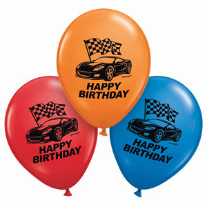 Hot Wheels 12" Latex Birthday Balloons - Set of 3