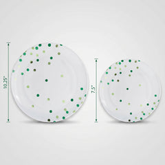 Festive Green Premium Plastic Plates - Multipack
