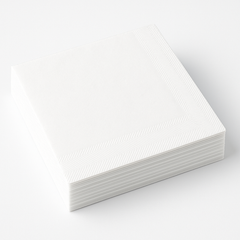 Classic White Beverage Napkins - Solid Color - 5 in.