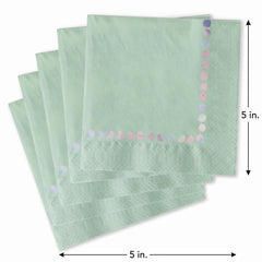 Opalescent Printed Beverage Napkins - 5 in. x 5 in. - Pack of 20