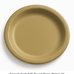 Elegant Gold 6.75" Round Paper Plates - 16ct