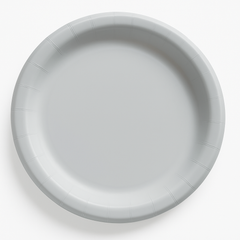 Elegant Silver 10" Round Paper Dinner Plates