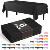 Black Plastic Table Covers | 6 Pack - 54 In. x 108 In.