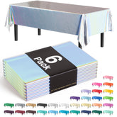 Iridescent Plastic Table Covers | 6 Count - 54 In. x 108 In.