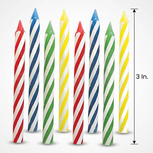 Assorted Spiral Birthday Candles - Vibrant Primary Colors