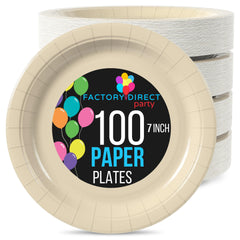7 In. Ivory Paper Plates | 100 Count
