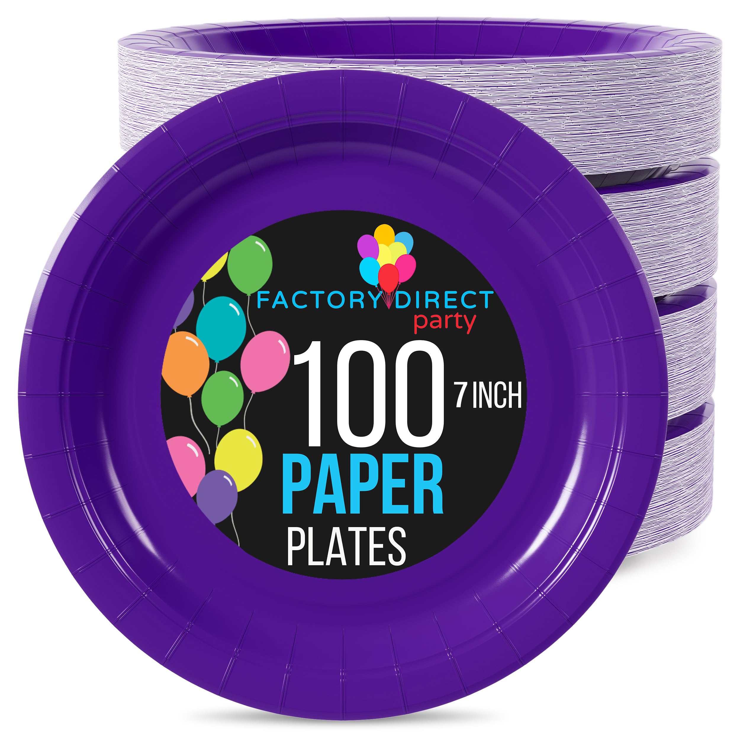 7 In. Purple Paper Plates | 100 Count