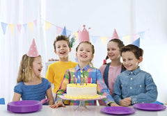 7 In. Purple Plastic Plates | 50 Count