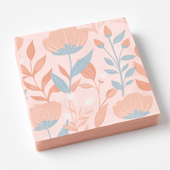 Rose Gold Floral Beverage Napkins