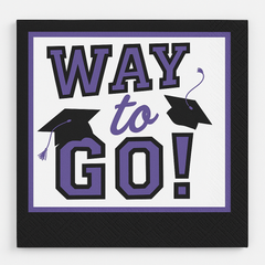 "Way to Go!" Graduation Beverage Napkins - Purple, 40-Pack