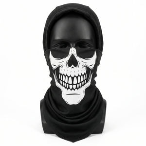 Skull Face Bandana Mask - Black/White Halloween Costume Accessory