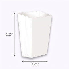 Mini White Popcorn Treat Boxes - 5 Pack