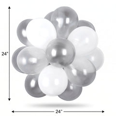 Silver Sphere Latex Balloon Chandelier Kit - 25-Piece Set for Stunning Decor