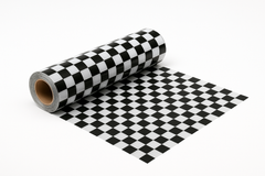 Black & White Checkered Plastic Table Roll