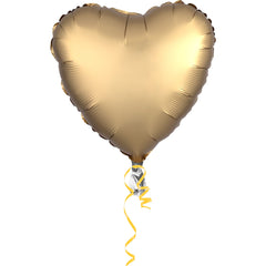 Gold Satin Heart Foil Balloon - 18 Inch