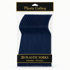 True Navy Heavyweight Plastic Forks