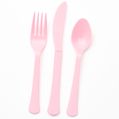 Pink Heavyweight Plastic Cutlery Set - 7.5 in. - 24 Count