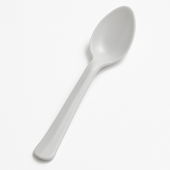Silver Heavy-Duty Plastic Spoons, 50-Count - 7.5 in.