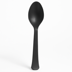 Heavy-Duty Black Plastic Spoons, 50 Count
