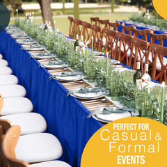 Dark Blue Plastic Table Skirt | 6 Pack - 168 in. x 29 in.