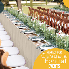 Ivory Plastic Table Skirt | 6 Pack - 168 in. x 29 in.