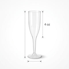 Big Party Pack Clear Plastic Champagne Flutes, 5.5 oz, 20 Pack