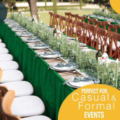 Emerald Green Plastic Table Skirt | 6 Pack - 168 in. x 29 in.