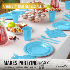 350 Solid Color Tableware Combo - Light Blue
