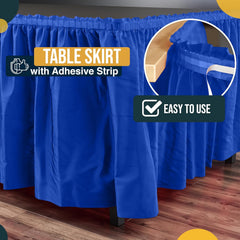Dark Blue Plastic Table Skirt | 6 Pack - 168 in. x 29 in.