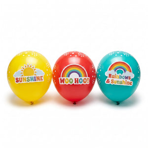 Retro Rainbow Latex Balloon Decorating Kit - 12-inch, 6-pack