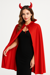 Adult Red Halloween Cape with Dramatic Collar