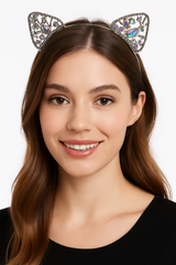 Rhinestone Cat Ears Halloween Headband