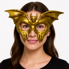 Gold Winged Skull Halloween Mask
