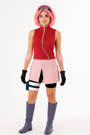 Sakura Haruno Naruto Cosplay Costume for Women - Halloween Special - Adult One Size