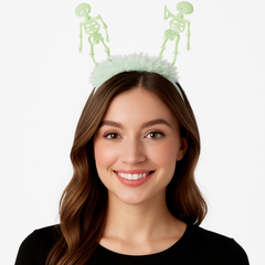 Glow-in-the-Dark Dangling Skeleton Headbopper Headband
