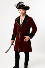 Adult Pirate Captain Jacket Costume - Adult S/M