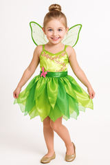 Kids' Classic Tinker Bell Costume with Glitter Wings