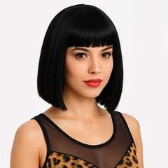 Sleek Blunt Bob Hair Wig - Black, One Size