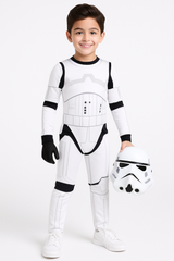 Amscan Disney Star Wars Stormtrooper Halloween Costume, White Jumpsuit with Mask, Toddler, Assorted Sizes
