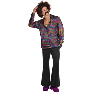 Far Out Men's Bell Bottoms - 1970s Retro Costume Pants - Adult One Size (Up to Size 44)