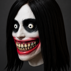 Jeff the Killer Halloween Mask with Hair - Full Head Latex Costume Accessory