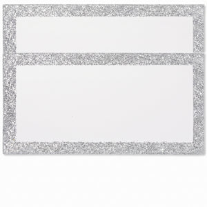 Elegant Silver Glitter Place Cards - Pack of 50