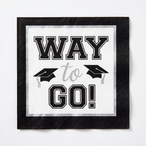 True to Your School Silver Graduation Beverage Napkins, 40-Pack - 5 In. X 5 In.